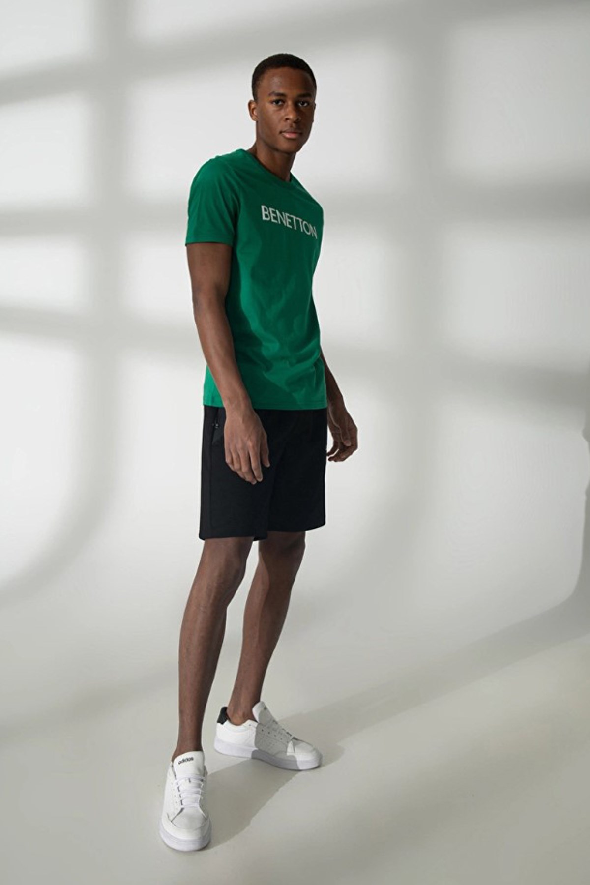 Benetton Erkek Tişört 3I1XU100A Yeşil