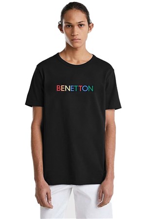 Benetton Erkek Tişört 3I1XU100A Siyah