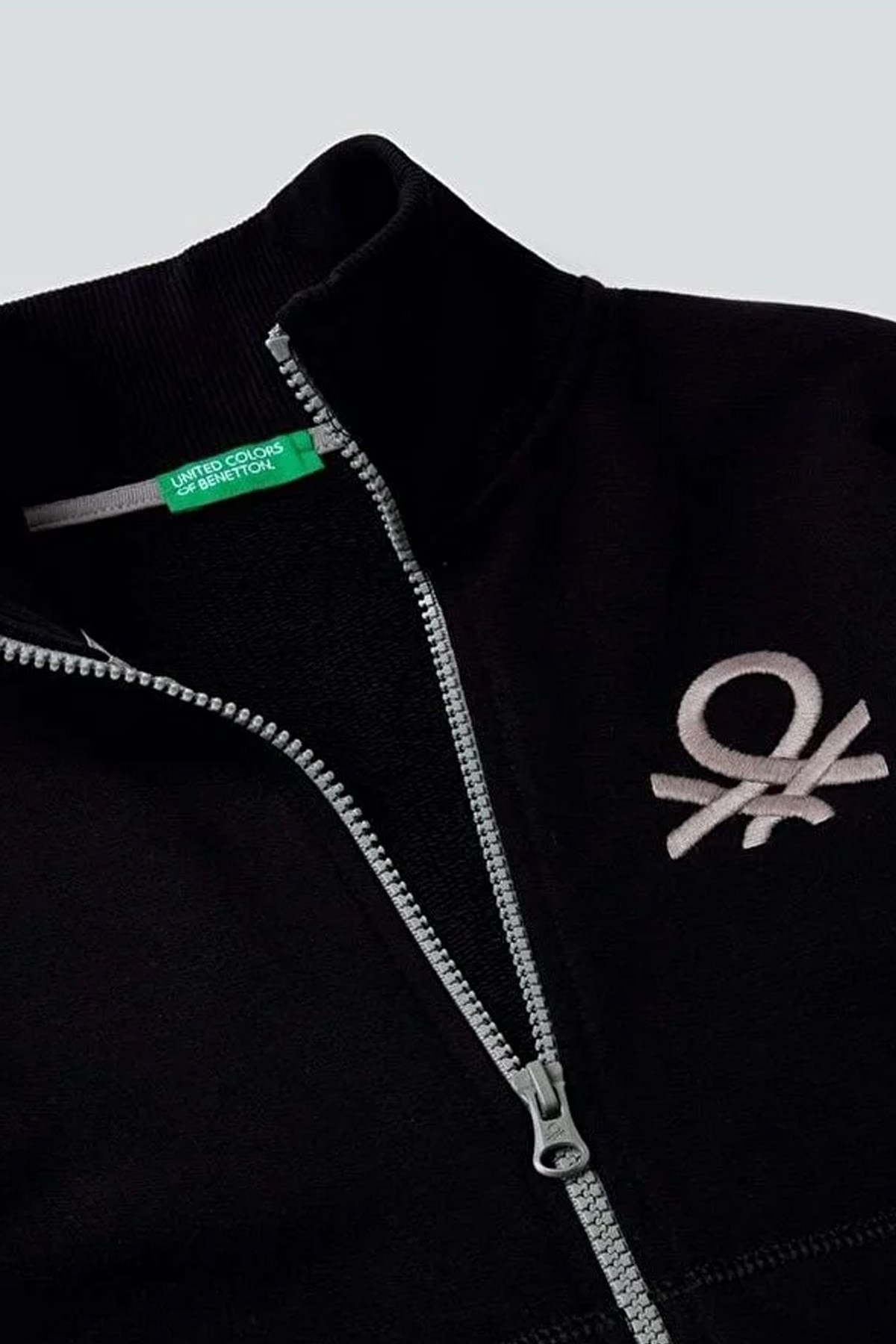 Benetton Çocuk Sweatshirt 3J68C501B-R Siyah