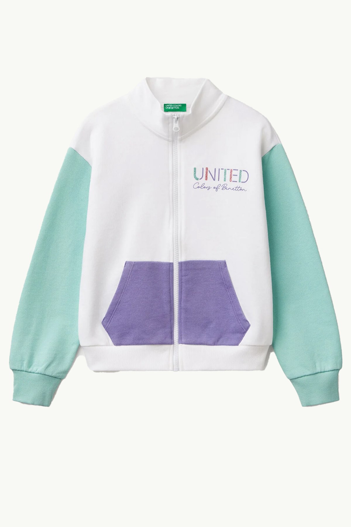 Benetton Kız Çocuk Sweatshirt Beyaz
