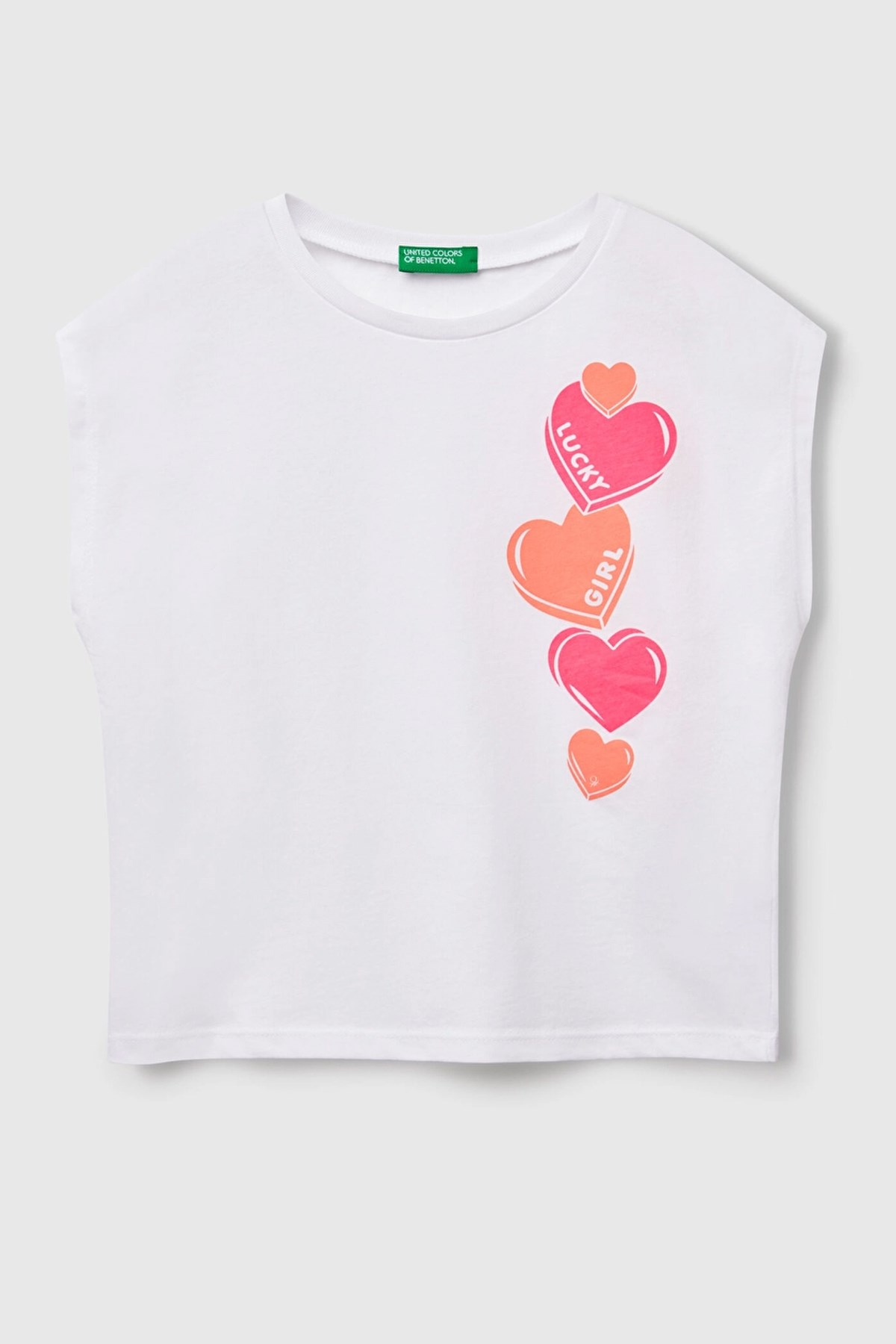Benetton Kız Çocuk Tişört Beyaz