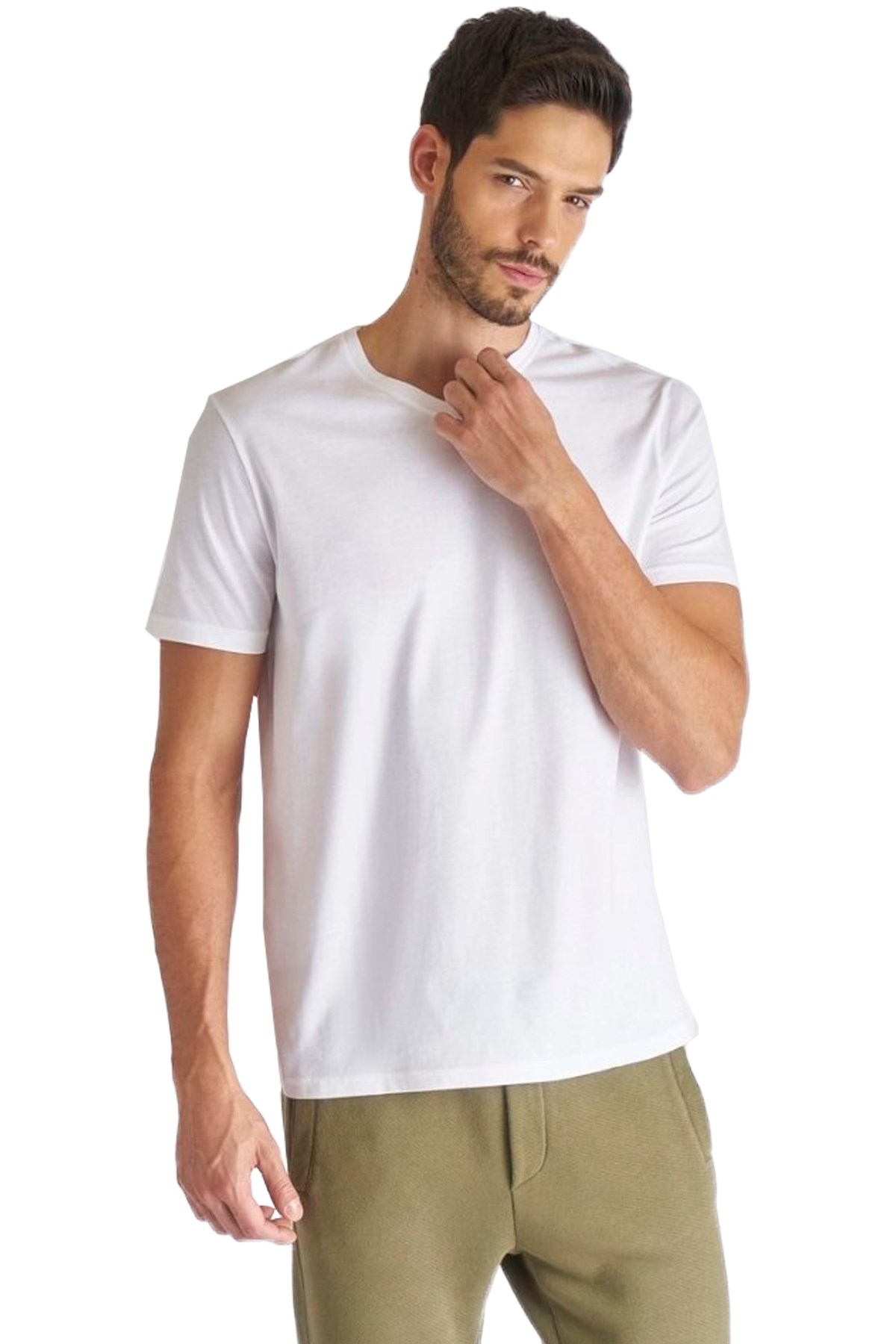 Benetton Erkek Tişört 3U53J4231 Beyaz