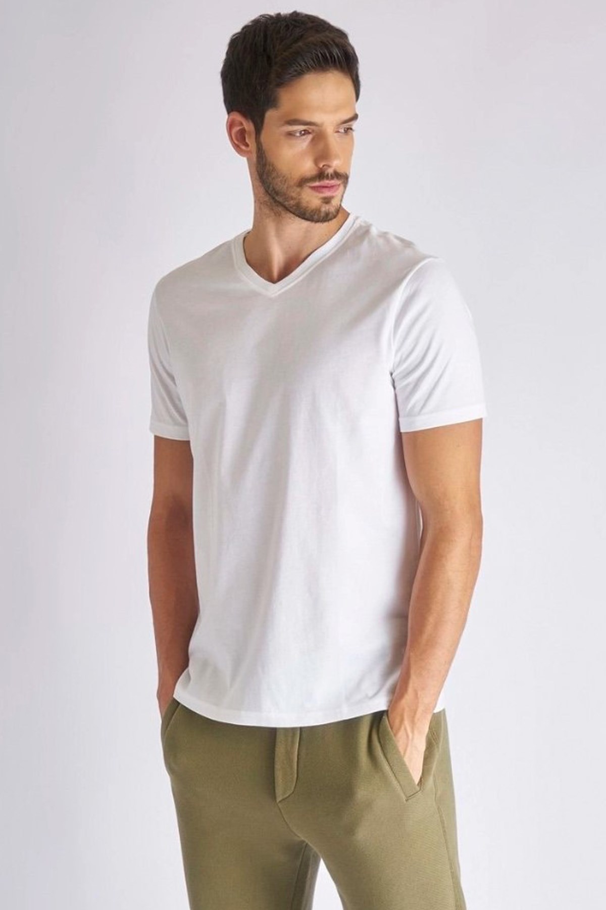 Benetton Erkek Tişört 3U53J4231 Beyaz