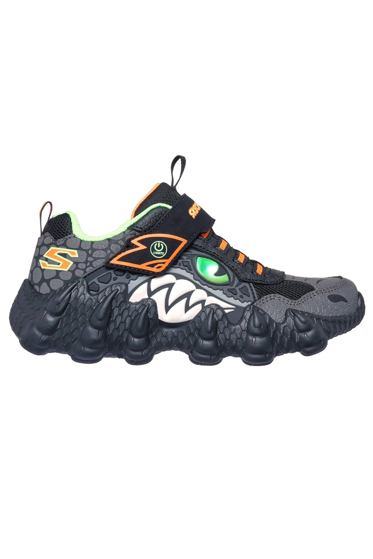 Skechers Rapid Dino Işıklı Çocuk Ayakkabı 400119L BKLM Siyah