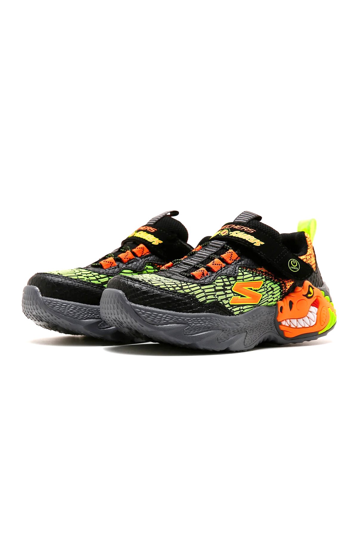 Skechers Dino-Lights Çocuk Spor Ayakkabı 400615L BKOR Siyah