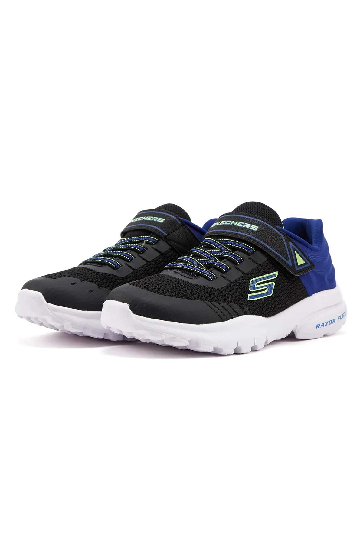 Skechers Razor Flex-Mezder Çocuk Spor Ayakkabı 403781L BKRY Siyah