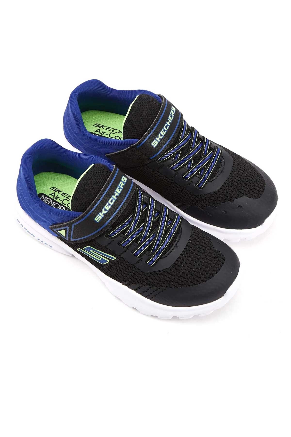 Skechers Razor Flex-Mezder Çocuk Spor Ayakkabı 403781L BKRY Siyah