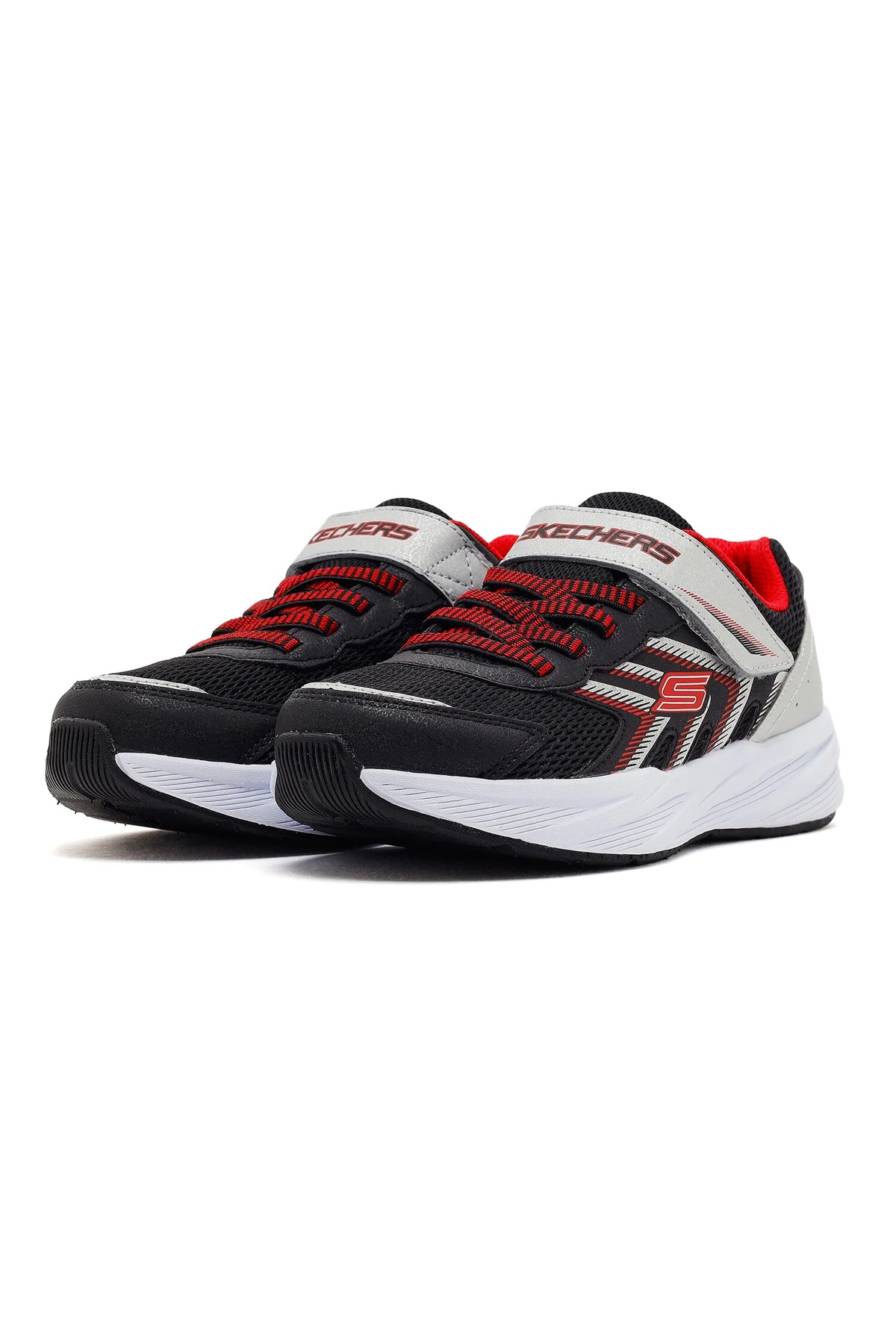 Skechers Microspec Tread Çocuk Spor Ayakkabı 404115L BKSR Siyah