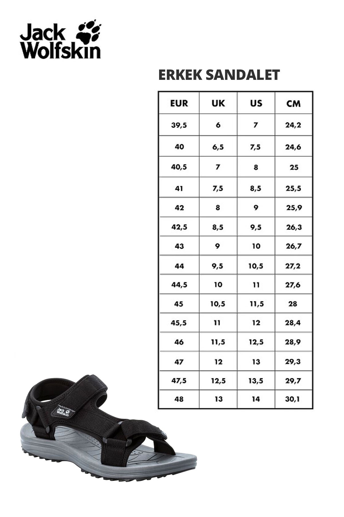 Jack Wolfskin Wave Breaker Erkek Sandalet 4052011-6000 Siyah