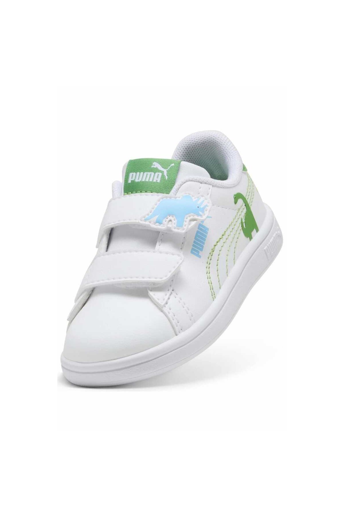 Puma Smash 3.0 Dino V Inf Çocuk Spor Ayakkabı 40563701 Beyaz
