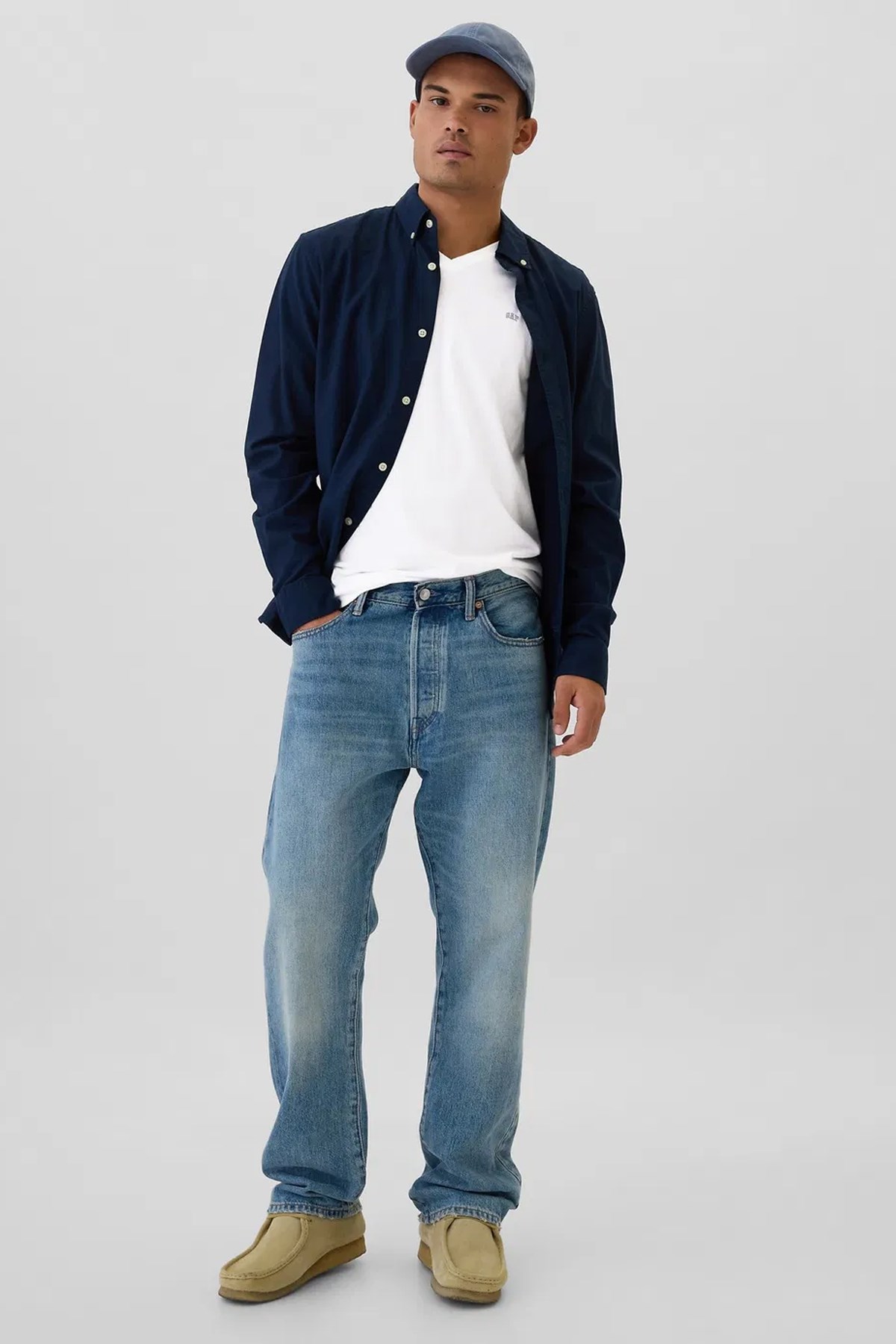 Gap V-Frch Everyday Soft Erkek Tişört Beyaz