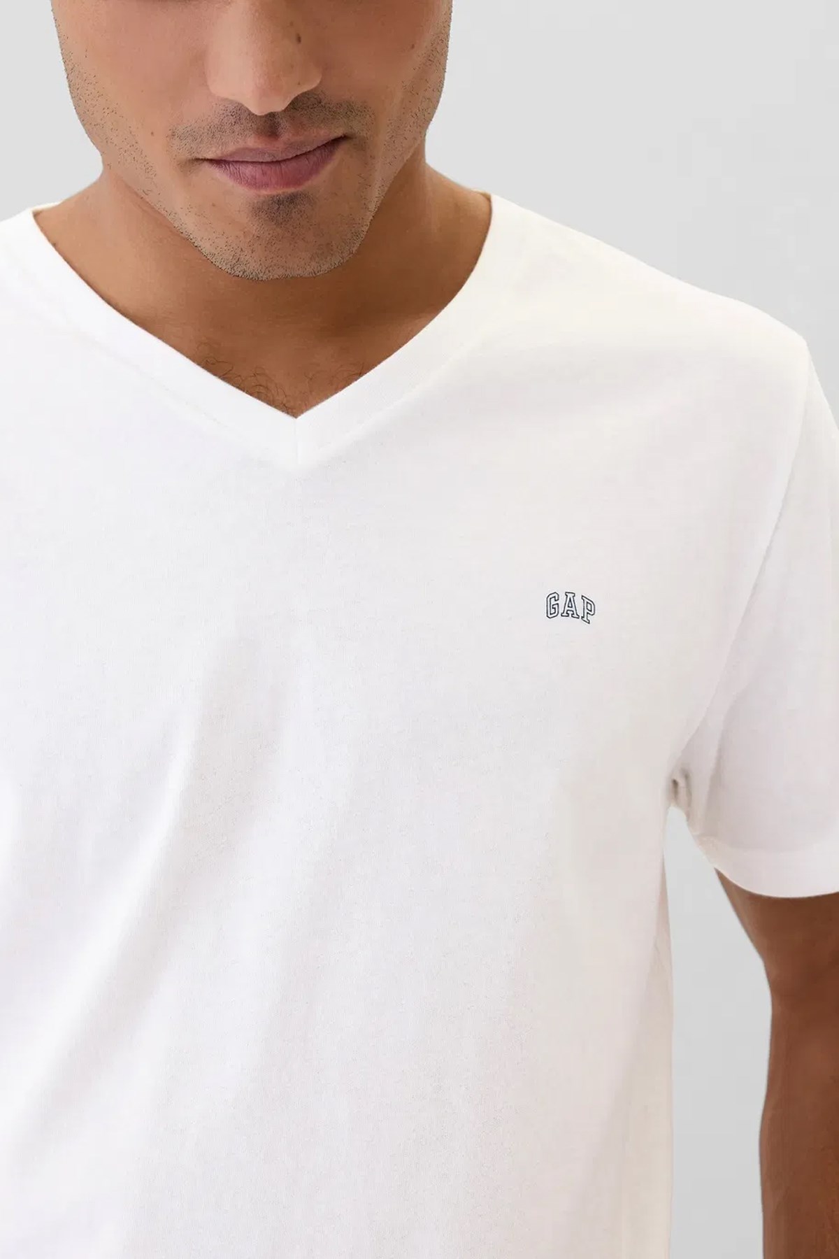 Gap V-Frch Everyday Soft Erkek Tişört Beyaz