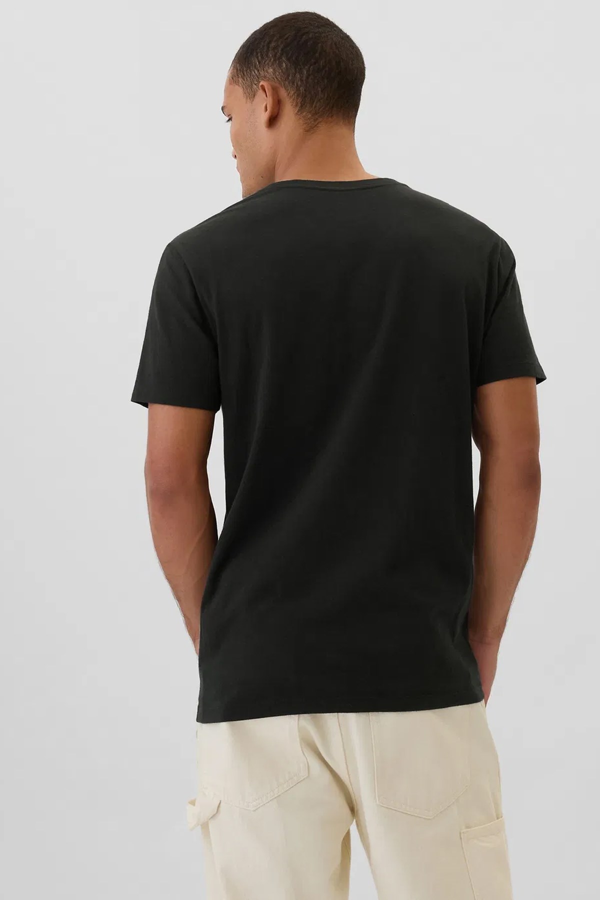 Gap V-Frch Everyday Soft Erkek Tişört Siyah