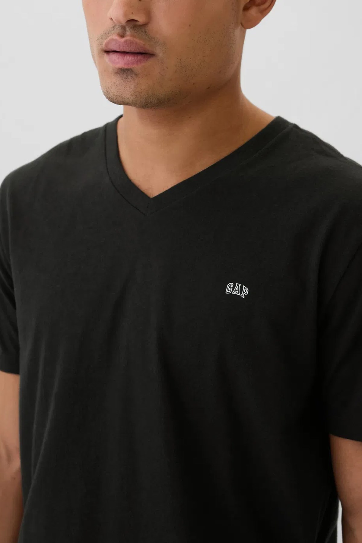 Gap V-Frch Everyday Soft Erkek Tişört Siyah