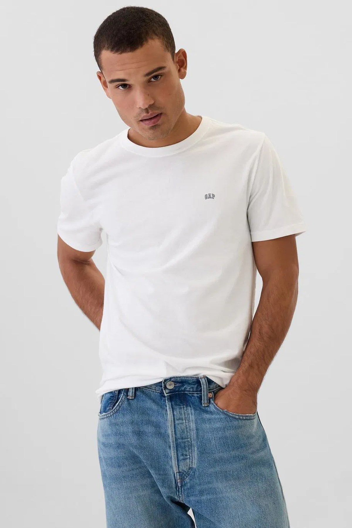 Gap V-Frch Everyday Soft Erkek Tişört Beyaz