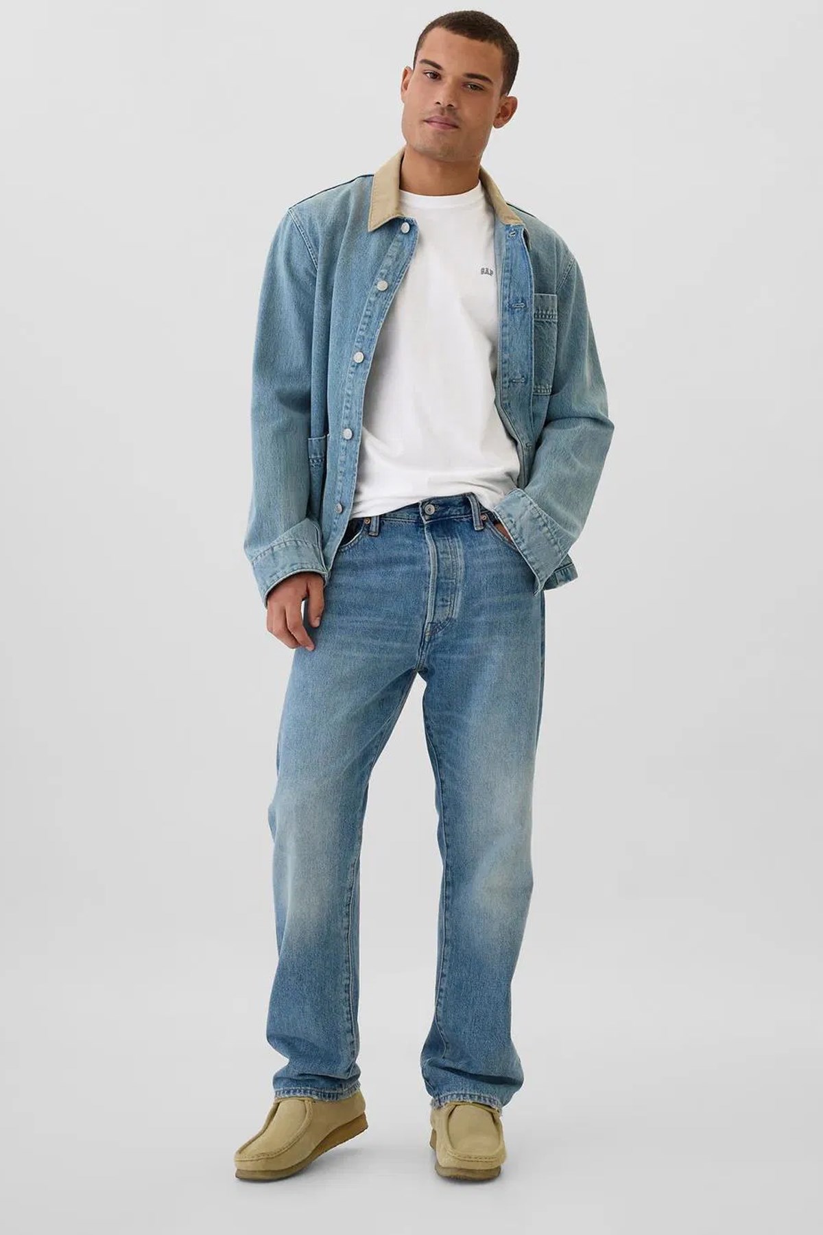 Gap V-Frch Everyday Soft Erkek Tişört Beyaz