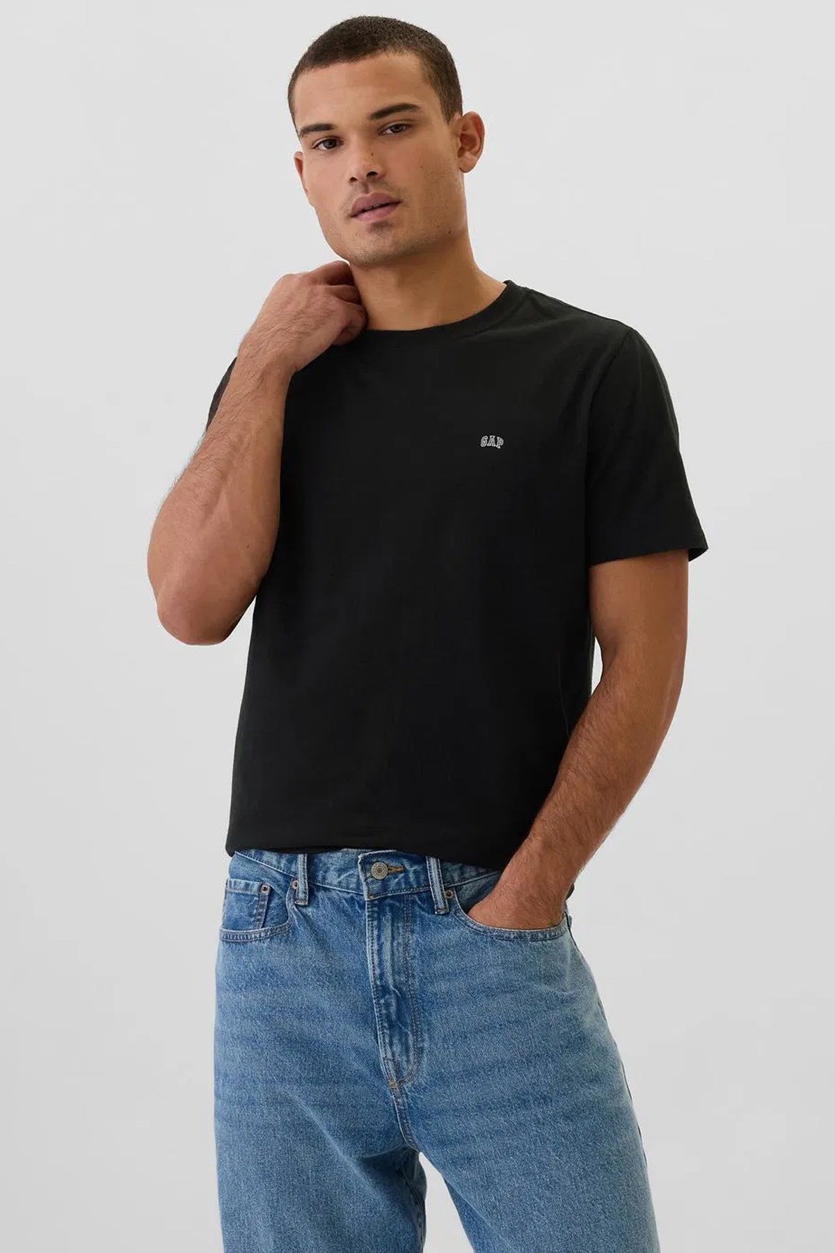 Gap V-Frch Everyday Soft Erkek Tişört Siyah