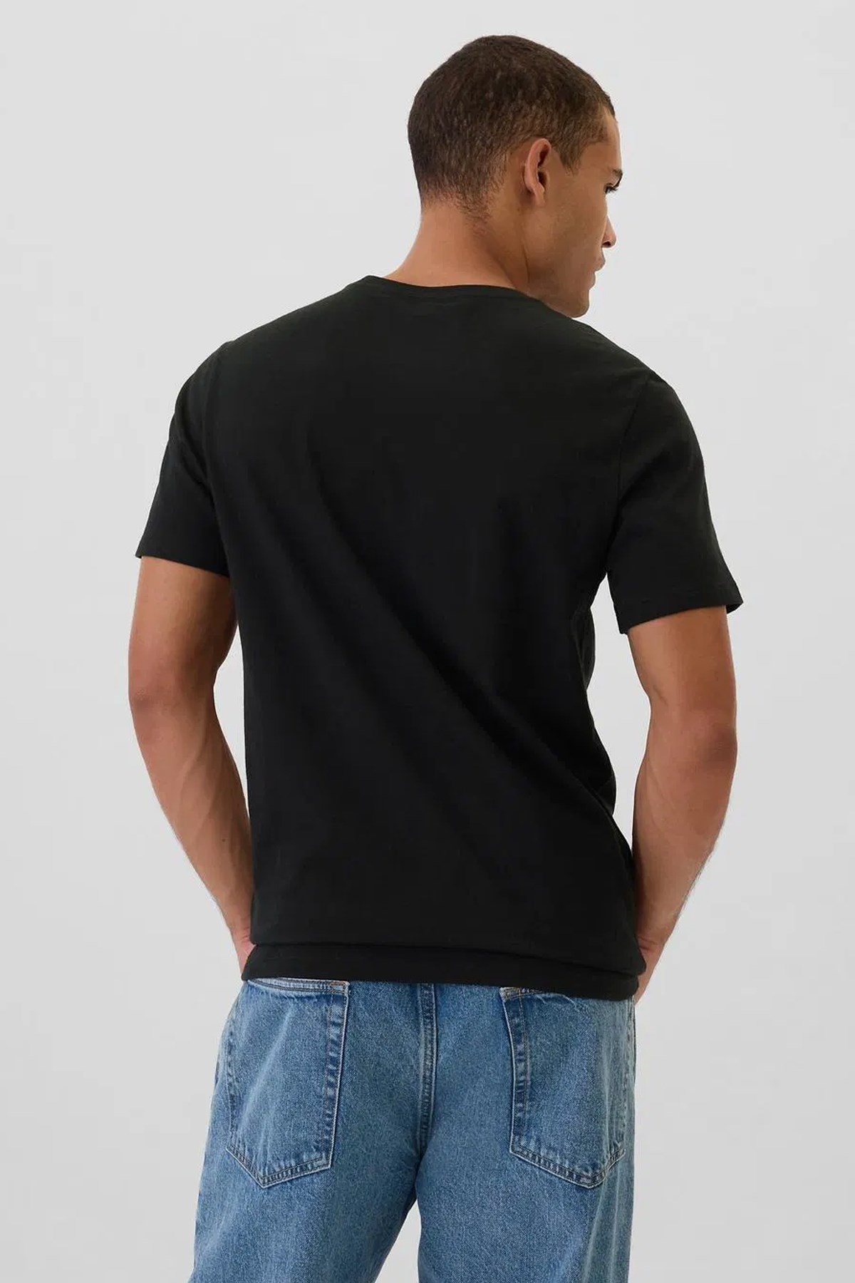Gap V-Frch Everyday Soft Erkek Tişört Siyah