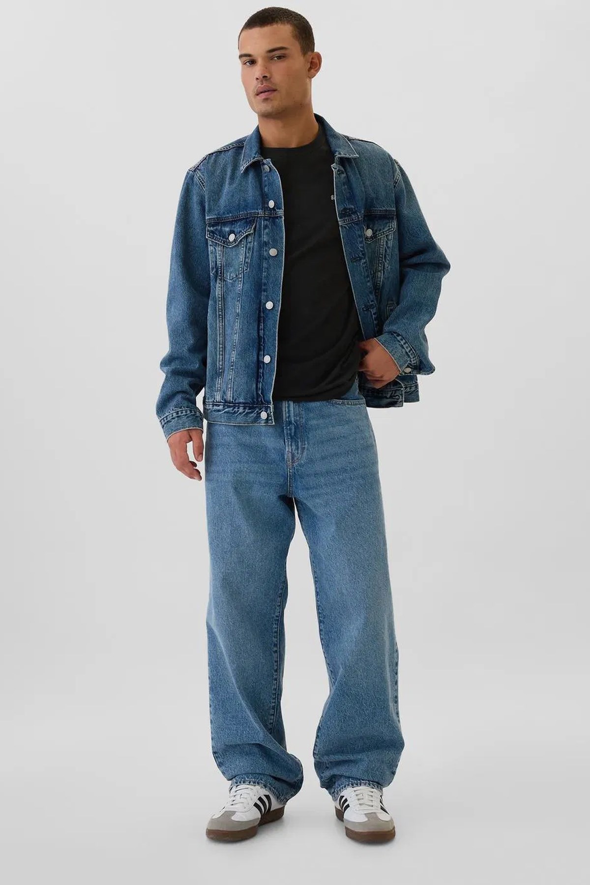 Gap V-Frch Everyday Soft Erkek Tişört Siyah