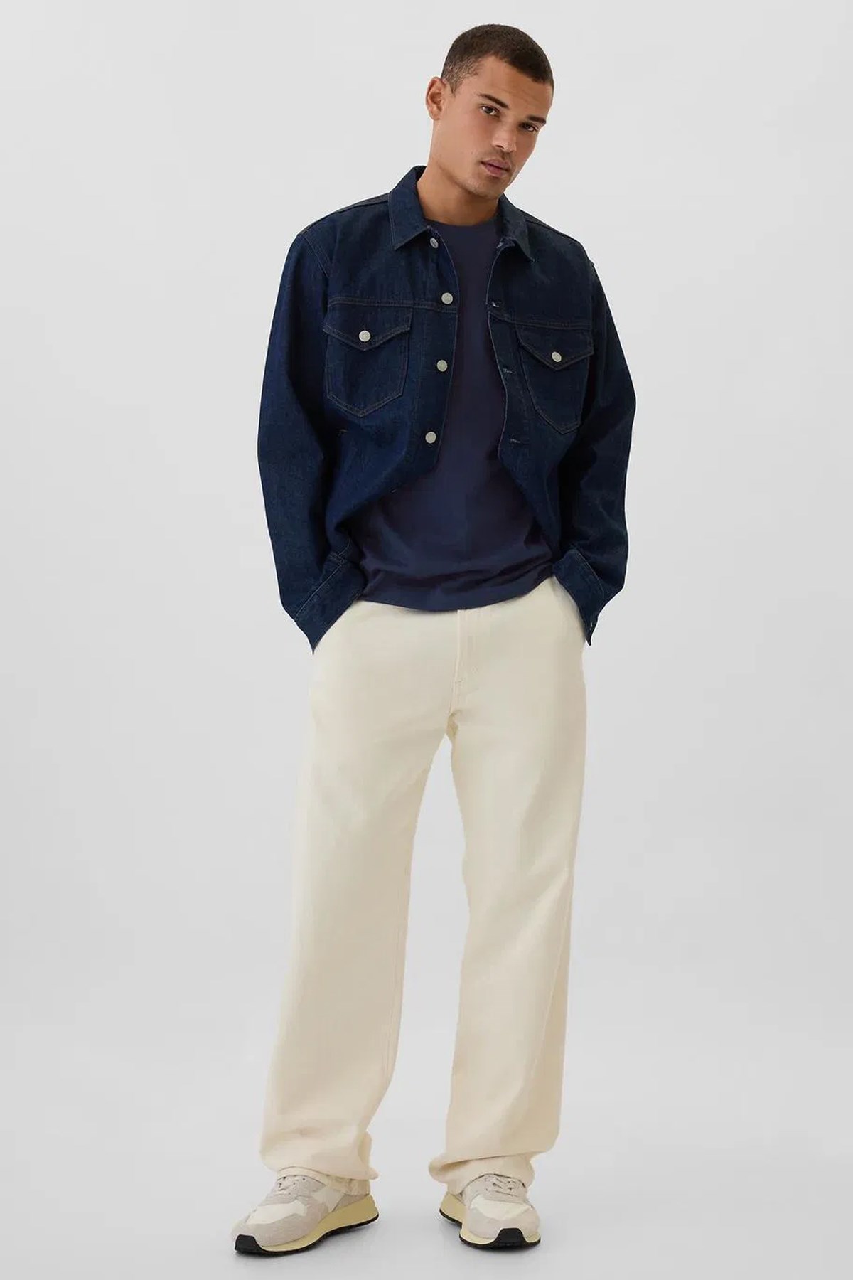 Gap V-Frch Everyday Soft Erkek Tişört Lacivert