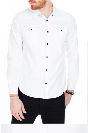 Five Pocket Western Likralı Kot Gömlek 5020-H049