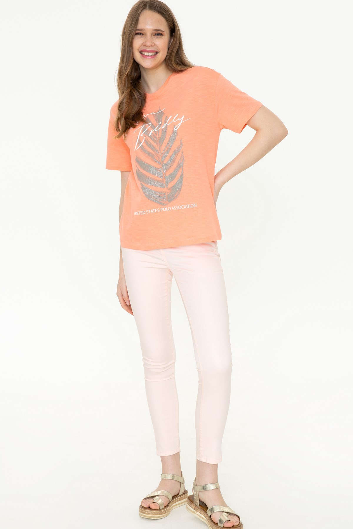 Us. Polo Assn. Kadın Tişört 50248990 Turuncu