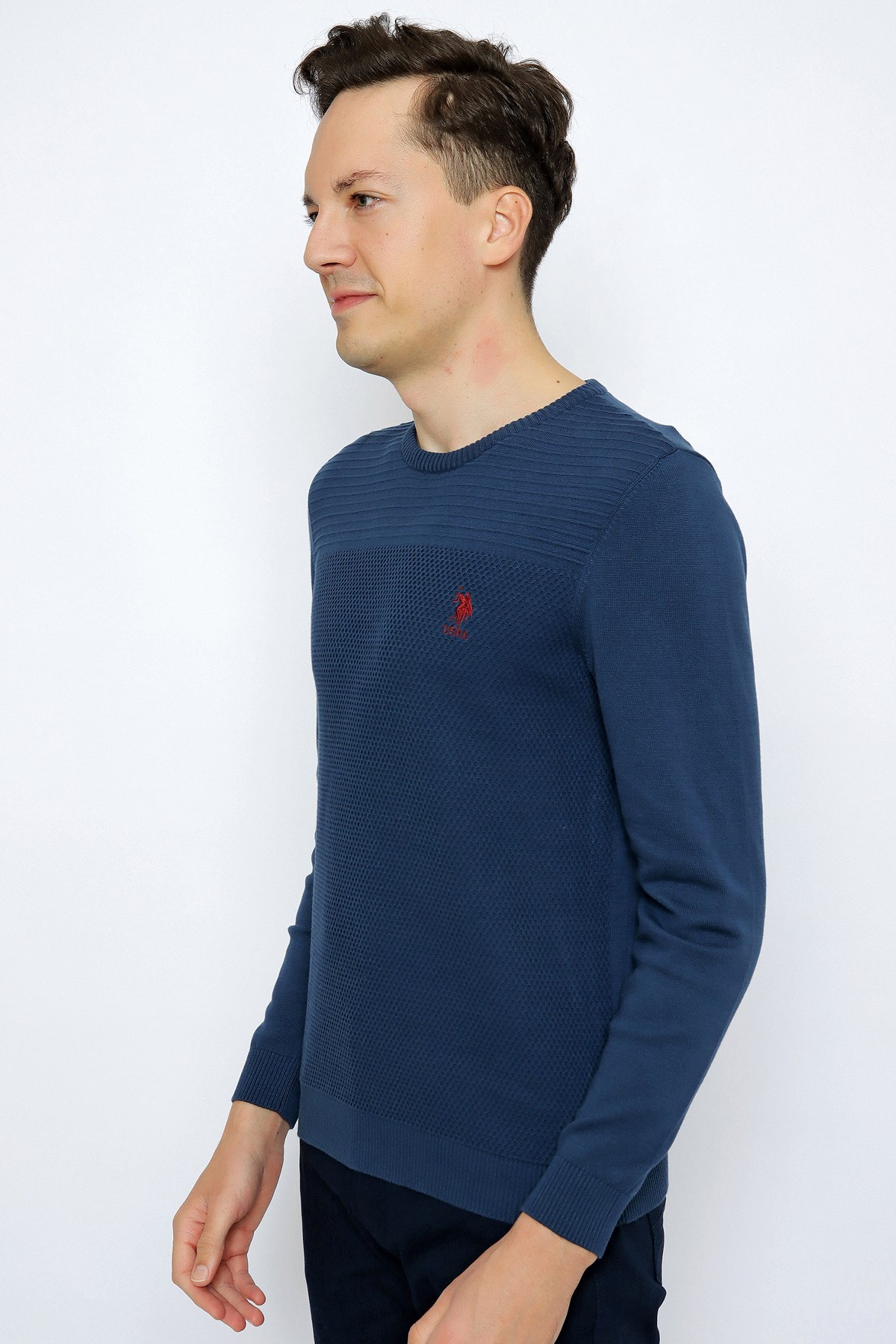U.S. Polo Assn. Erkek Kazak 50252311-VR028 Mavi