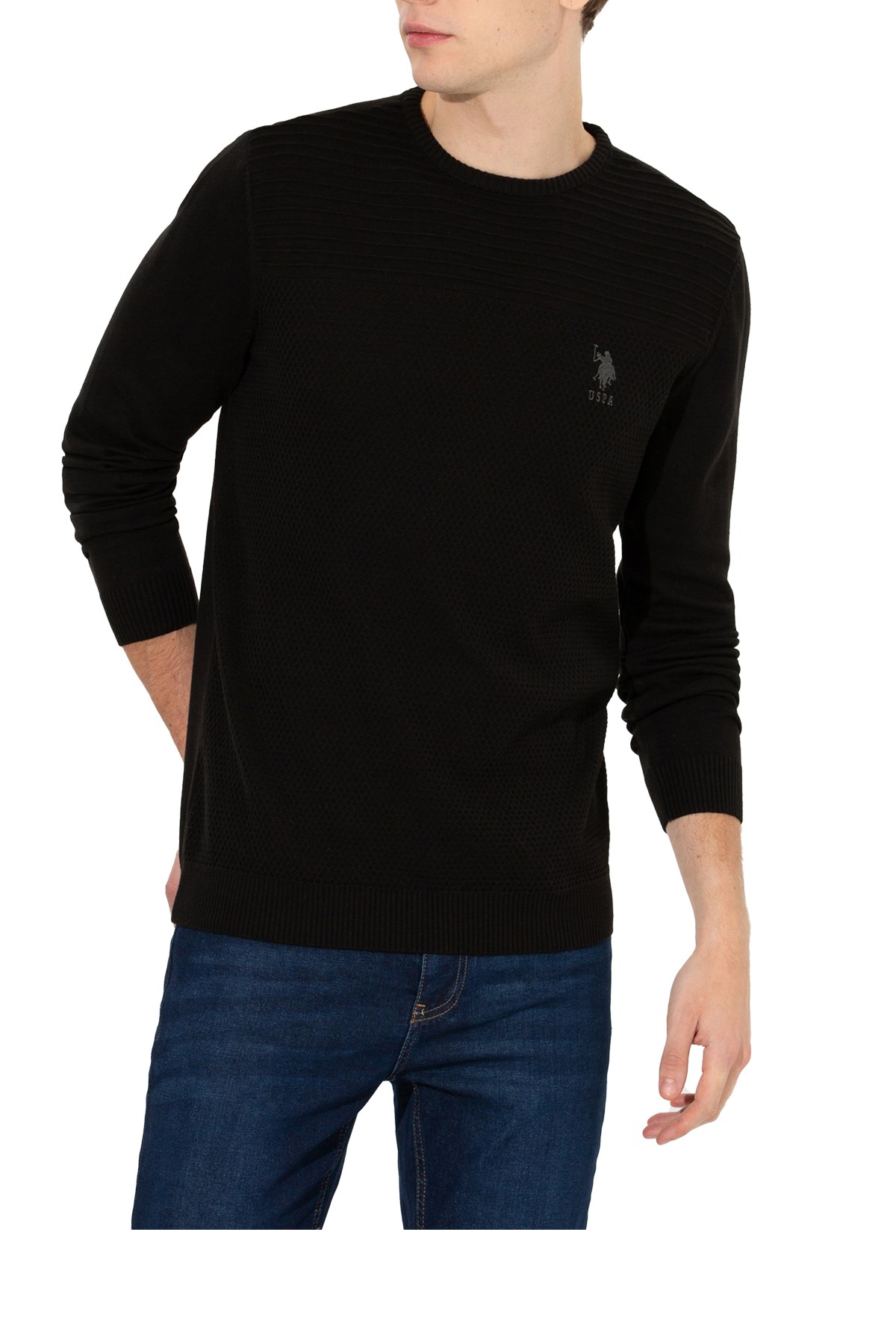 U.S. Polo Assn. Erkek Kazak 50252311-VR046 Siyah