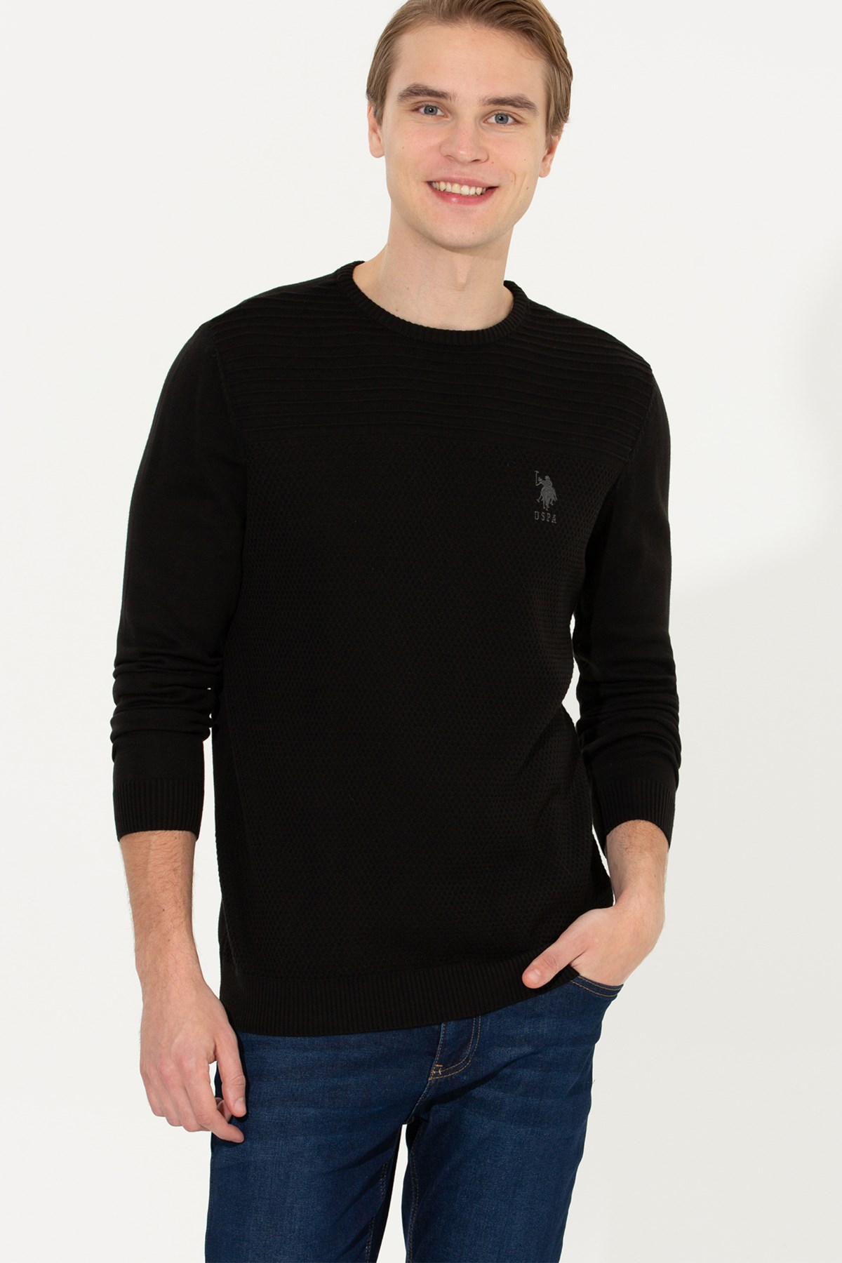 U.S. Polo Assn. Erkek Kazak 50252311-VR046 Siyah