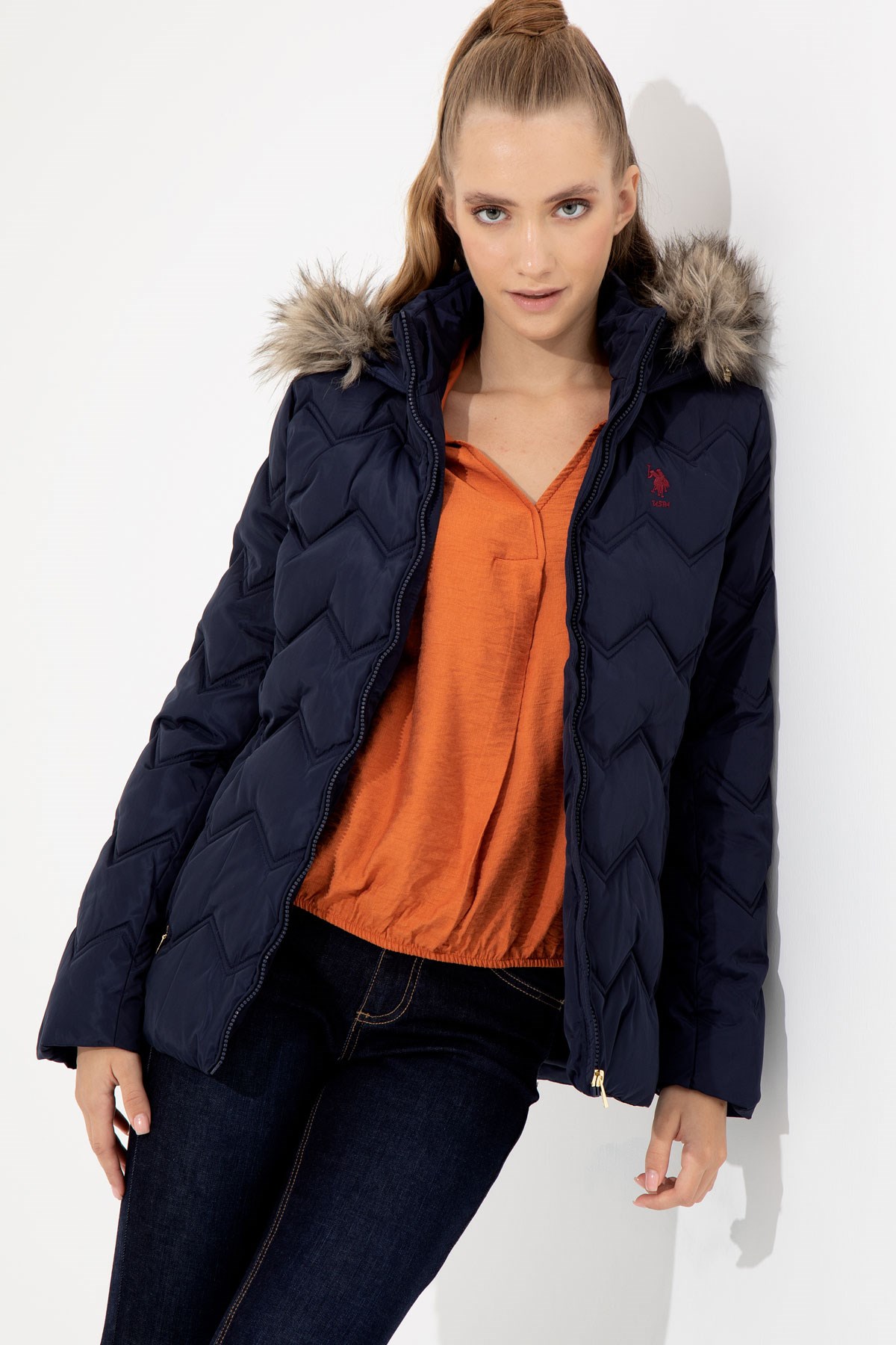 U.S. Polo Assn. Kadın Mont 50252503-VR033 Lacivert
