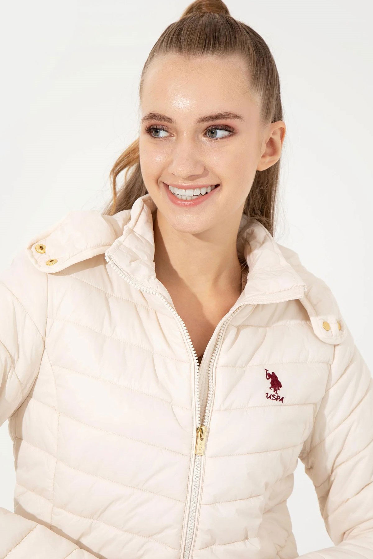 U.S. Polo Assn. Kadın Mont 50252551-VR019 Beyaz