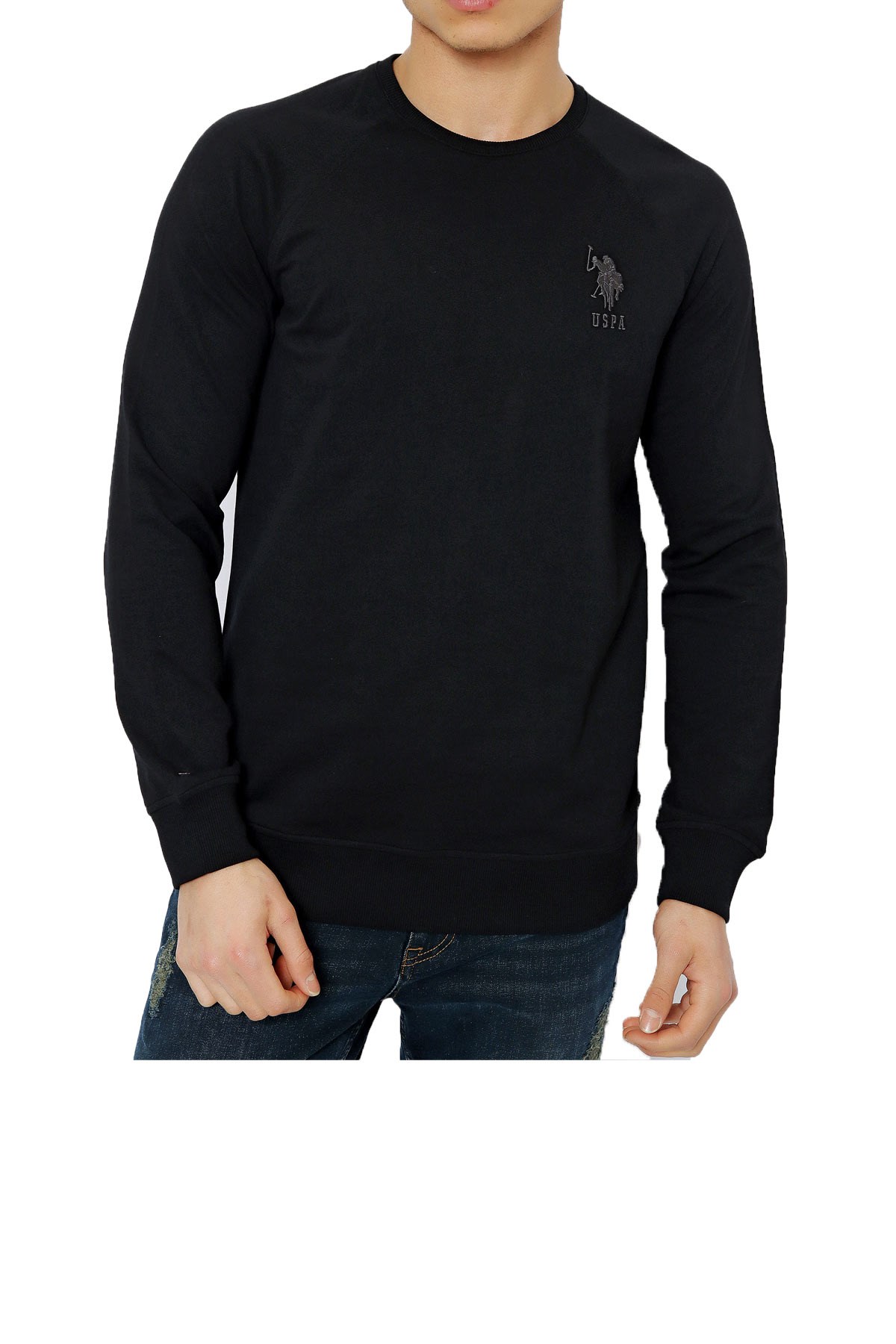 U.S. Polo Assn. Erkek Sweatshirt 50253181-VR046 Siyah