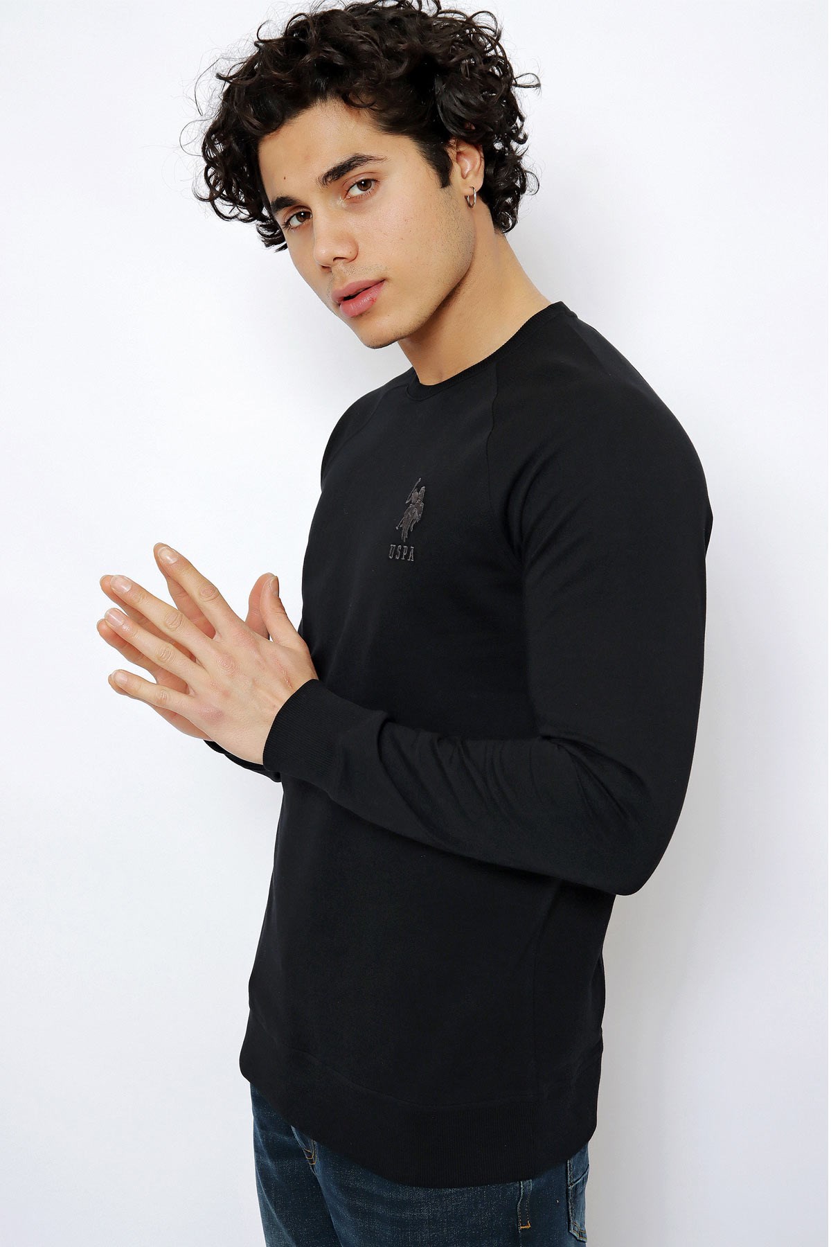 U.S. Polo Assn. Erkek Sweatshirt 50253181-VR046 Siyah