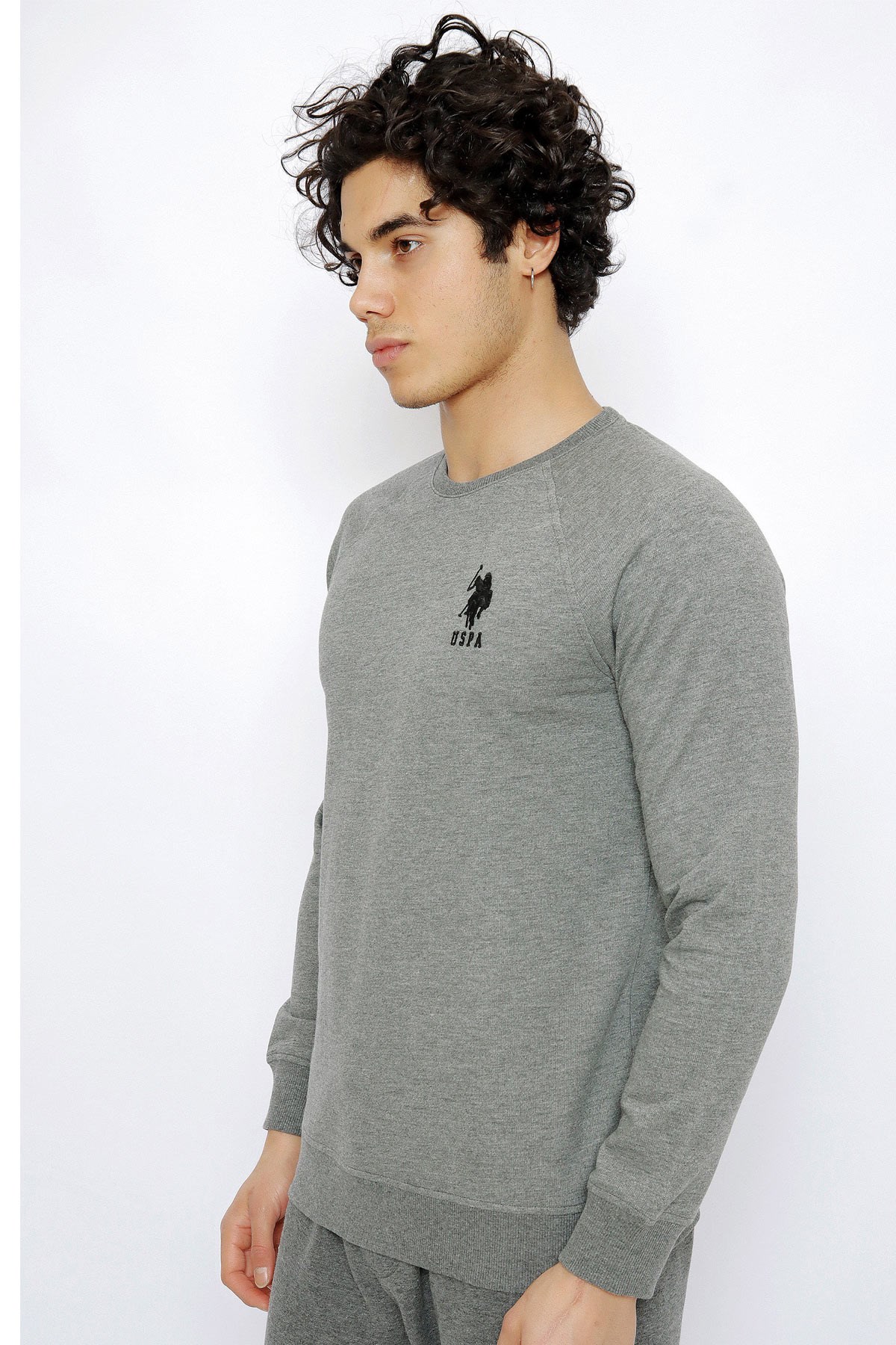 U.S. Polo Assn. Erkek Sweatshirt 50253181-VR081 Gri