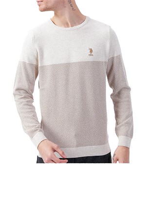 U.S. Polo Assn. Erkek Kazak 50253262-VR071 Beyaz
