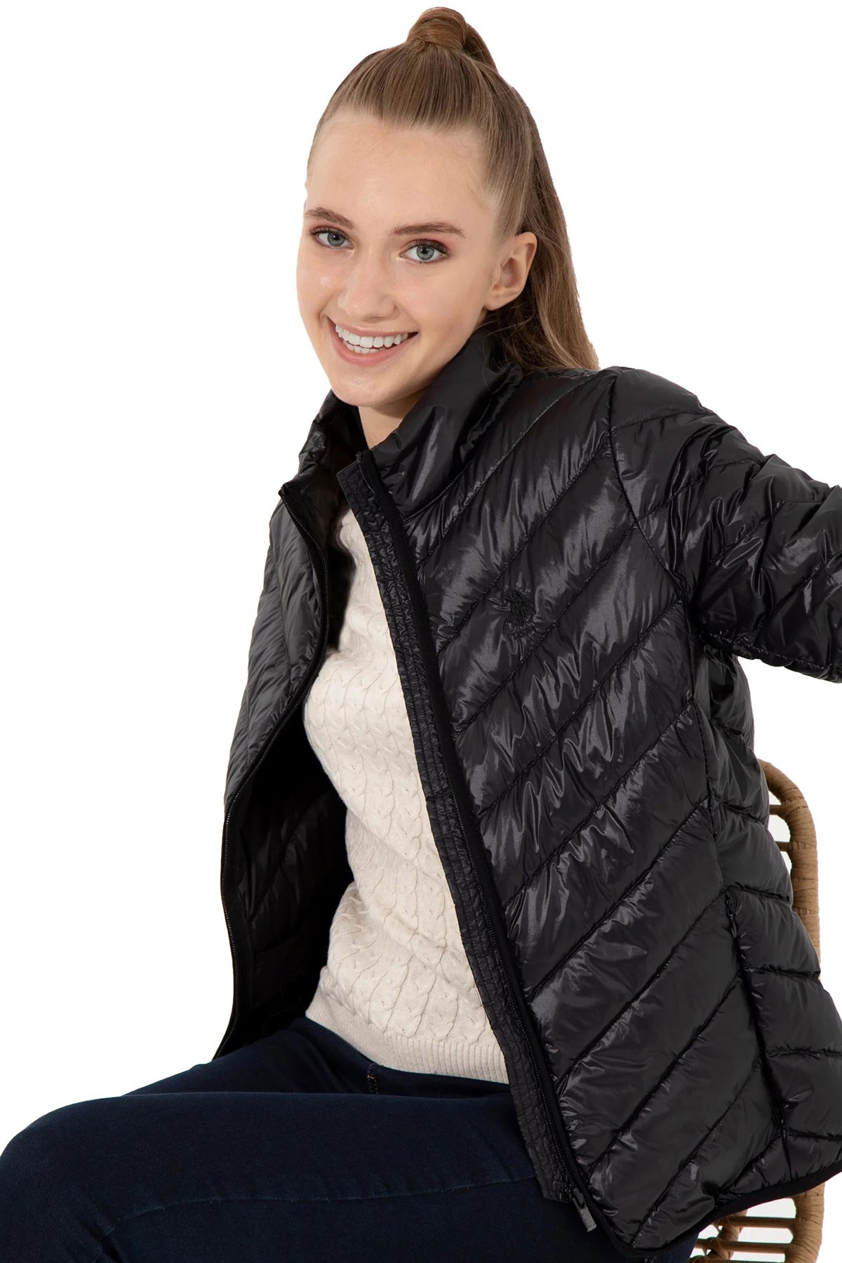 U.S. Polo Assn. Kadın Mont 50253400-VR046 Siyah