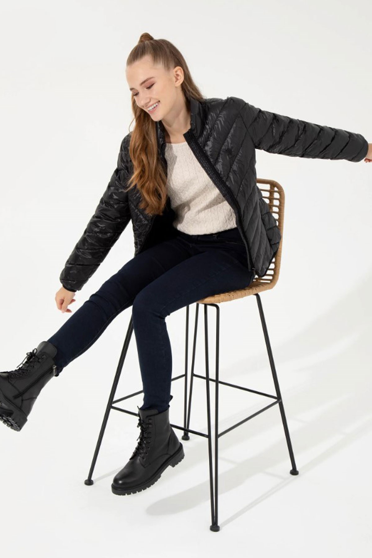 U.S. Polo Assn. Kadın Mont 50253400-VR046 Siyah