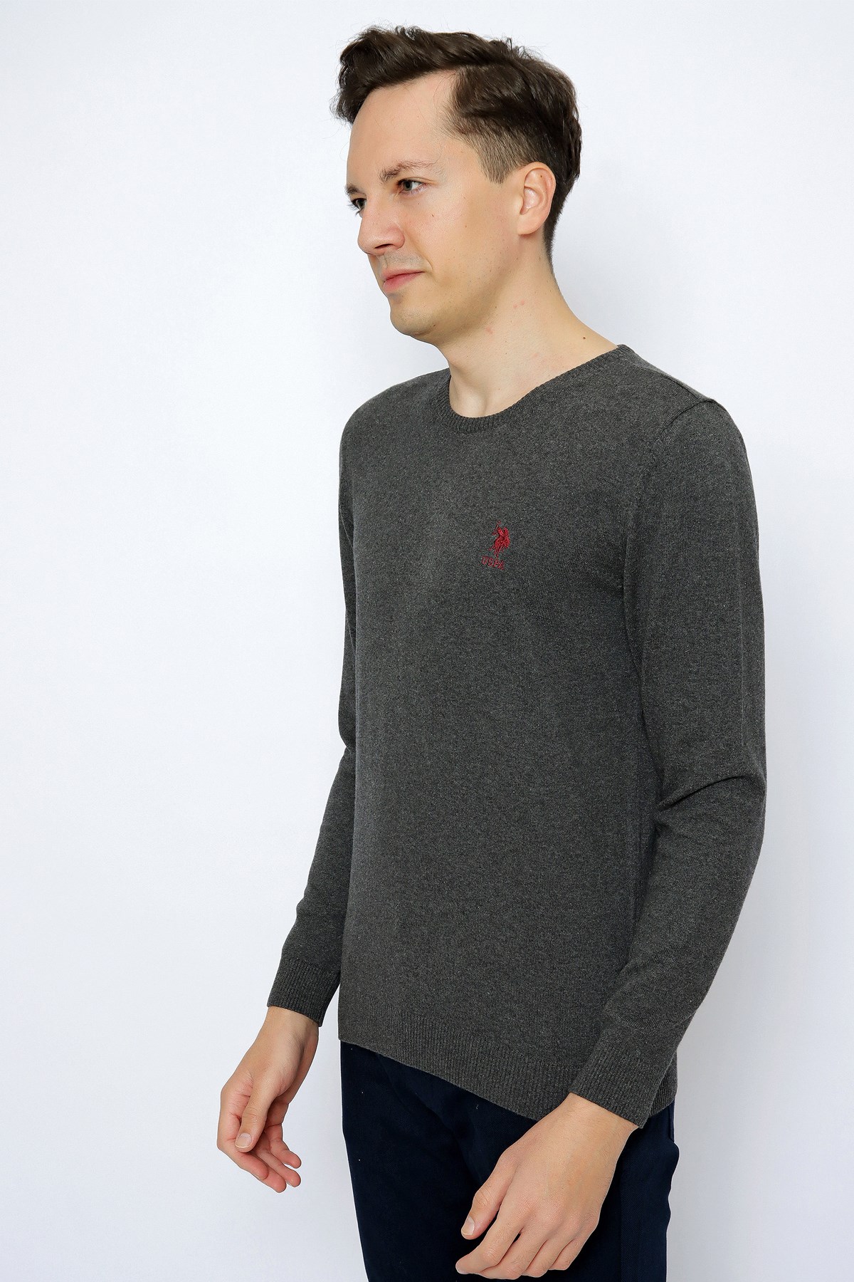 U.S. Polo Assn. Erkek Kazak 50253443-VR081 Gri