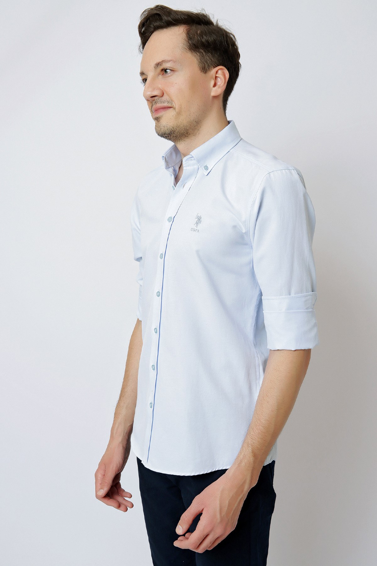 U.S. Polo Assn. Erkek Gömlek 50253873-VR003 Mavi
