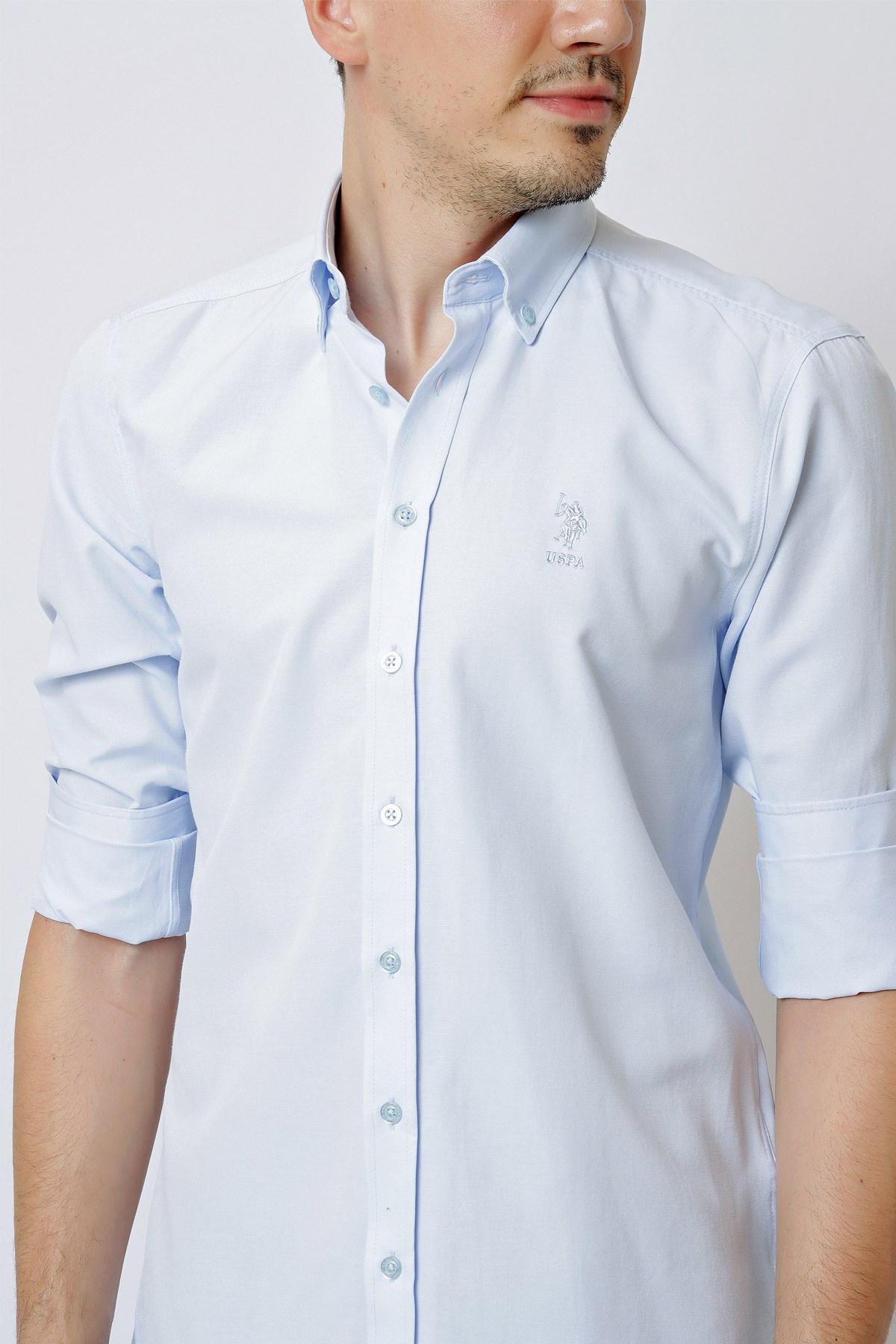 U.S. Polo Assn. Erkek Gömlek 50253873-VR003 Mavi