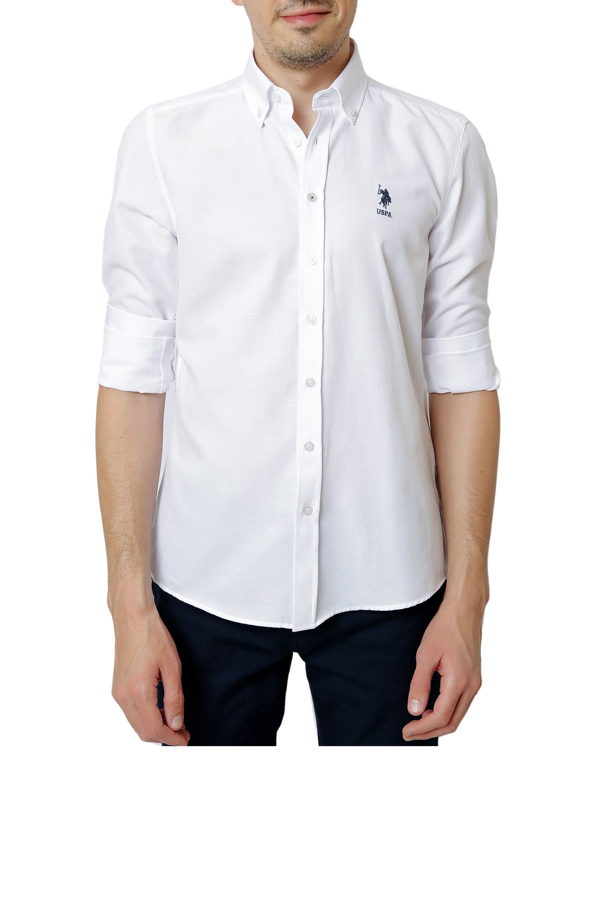 U.S. Polo Assn. Erkek Gömlek 50253873-VR013 Beyaz