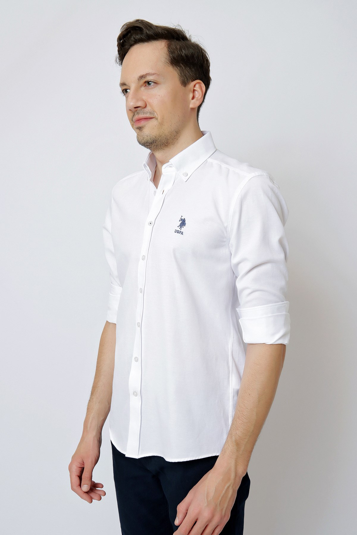 U.S. Polo Assn. Erkek Gömlek 50253873-VR013 Beyaz