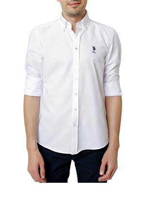 U.S. Polo Assn. Erkek Gömlek 50253873-VR013 Beyaz