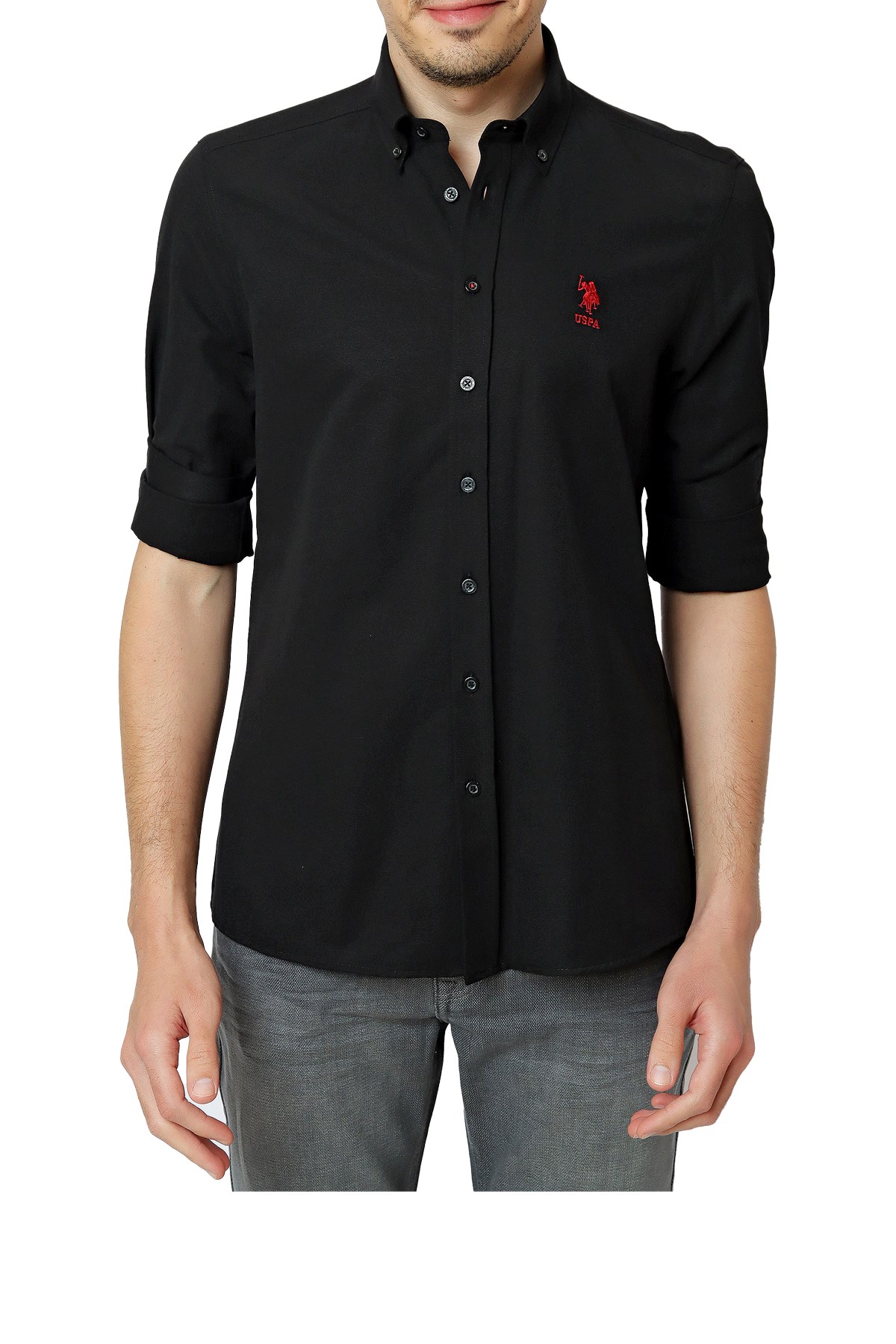 U.S. Polo Assn. Erkek Gömlek 50253873-VR046 Siyah