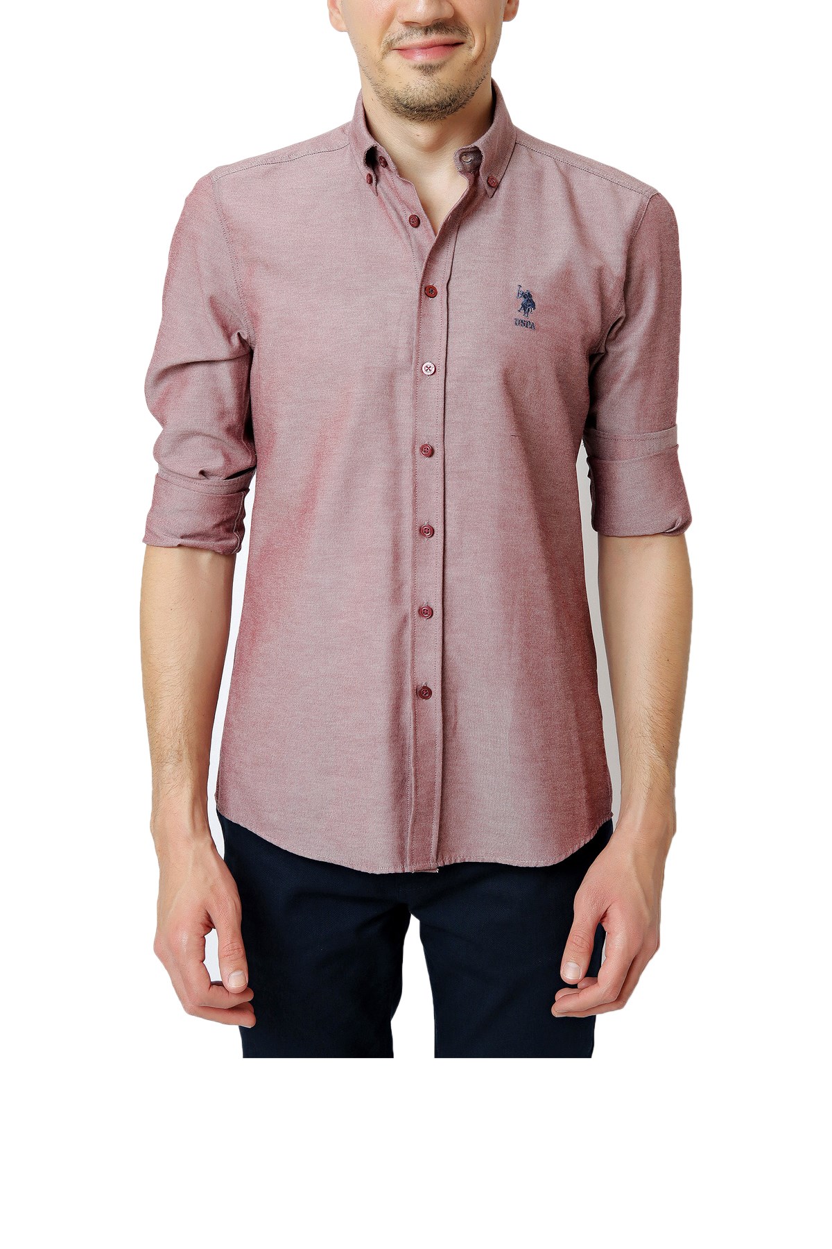 U.S. Polo Assn. Erkek Gömlek 50253873-VR223 Kırmızı