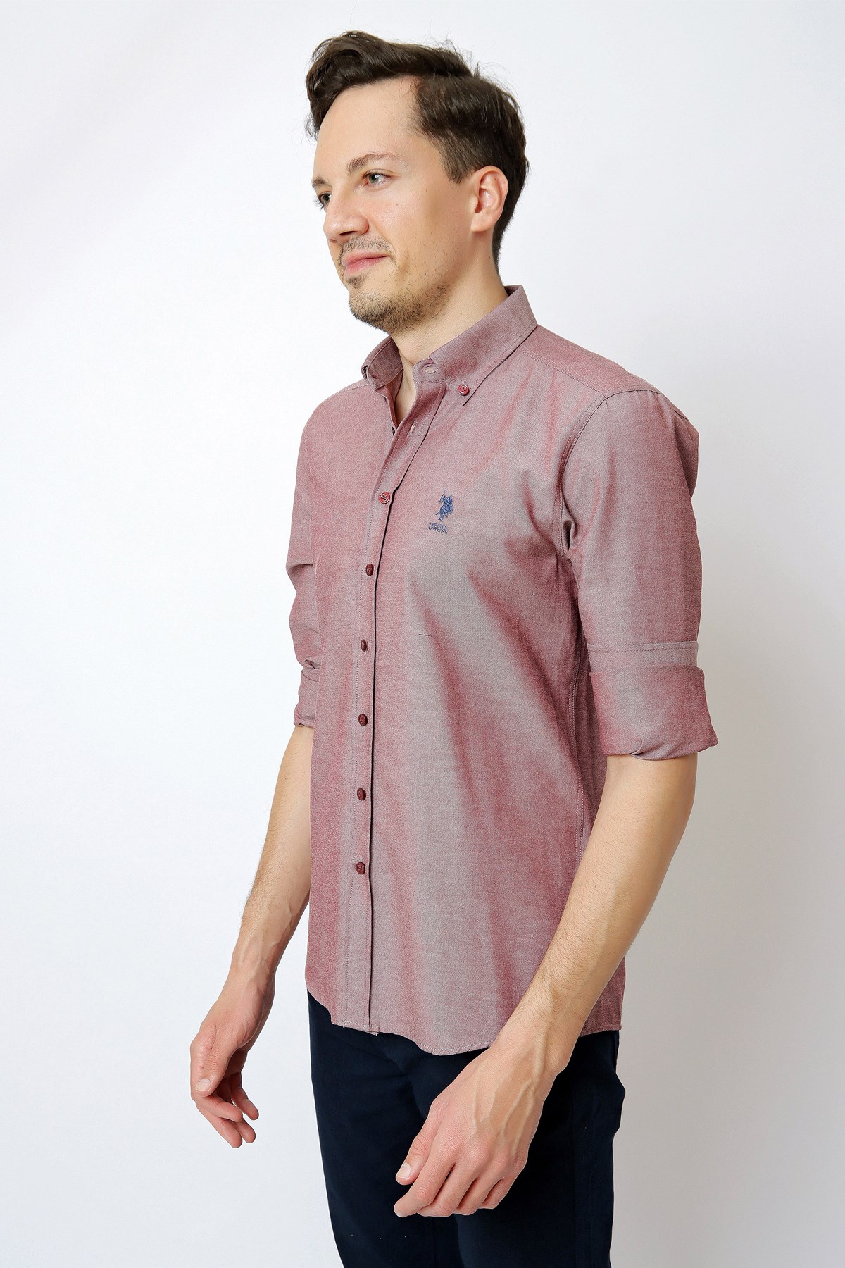 U.S. Polo Assn. Erkek Gömlek 50253873-VR223 Kırmızı