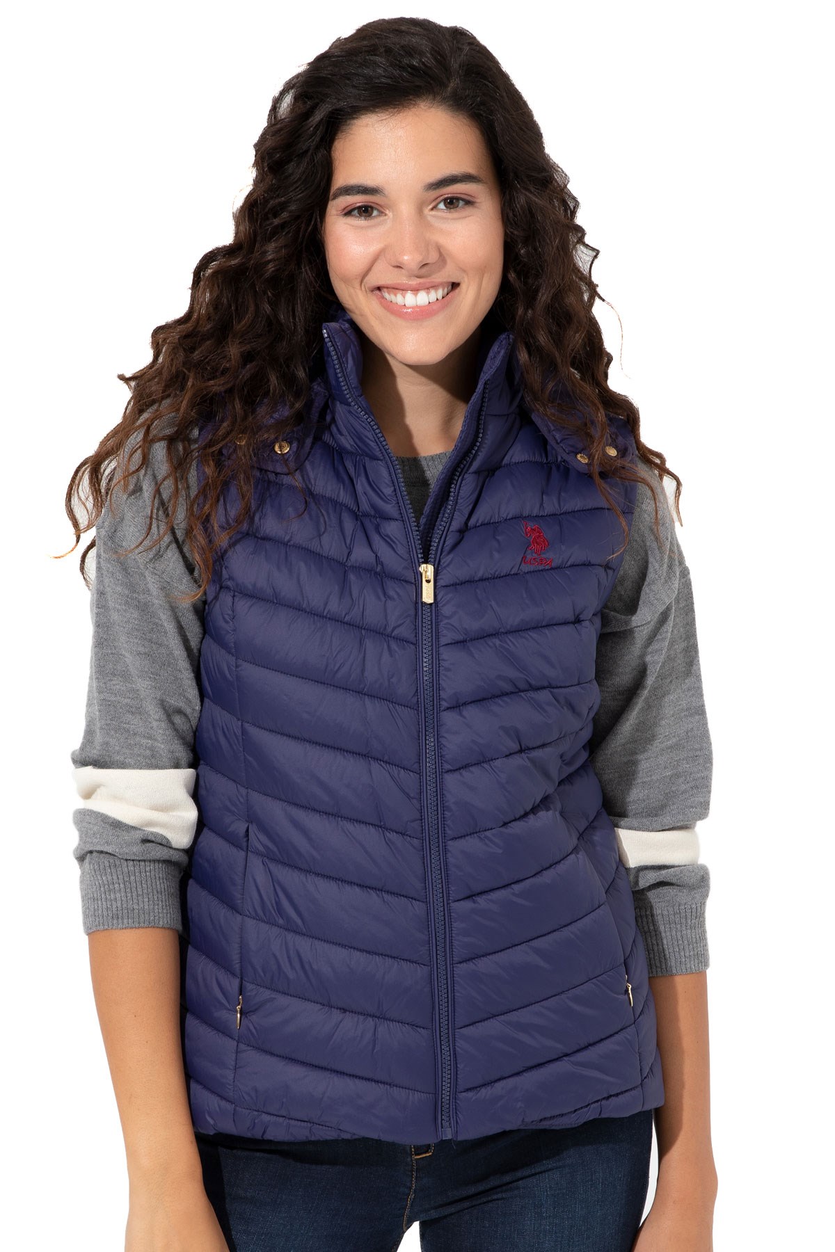 U.S. Polo Assn. Kadın Yelek 50254415-VR033 Lacivert