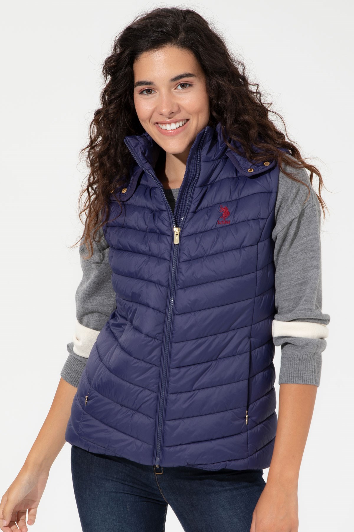 U.S. Polo Assn. Kadın Yelek 50254415-VR033 Lacivert