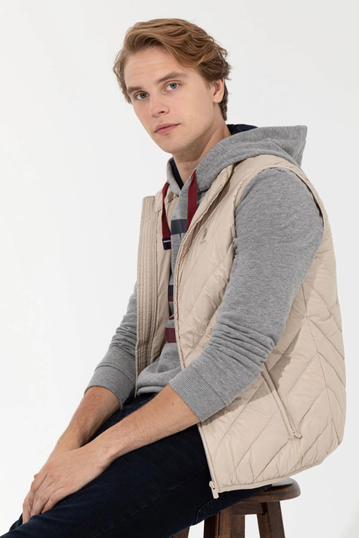 U.S. Polo Assn. Erkek Yelek 50254450-VR049 Beyaz