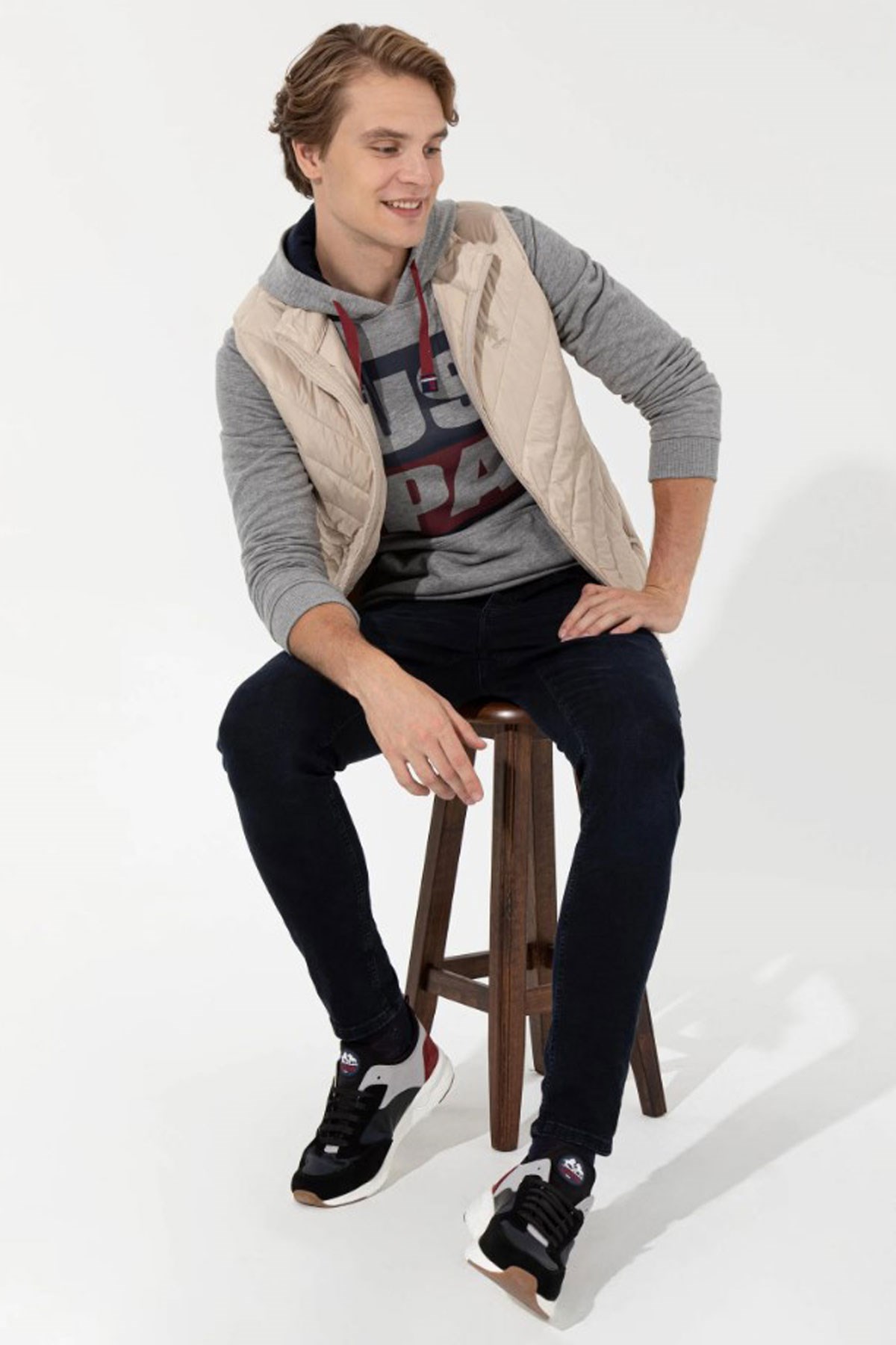 U.S. Polo Assn. Erkek Yelek 50254450-VR049 Beyaz